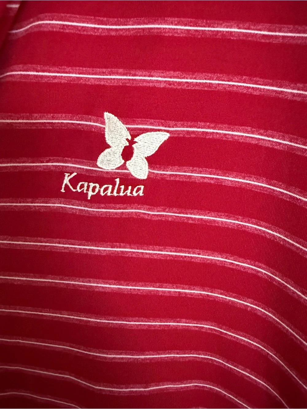 Nike Golf Dri-FIT Golf Polo Men’s Red White Striped Kapalua Logo Size XL